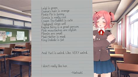 doki doki natsuki|How to Write a Perfect Poem For Natsuki in Doki Doki。